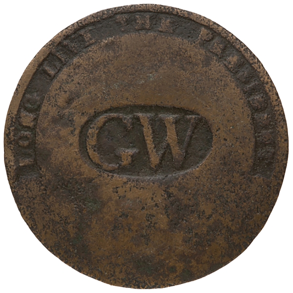 George Washington ''Long Live the President'' Inaugural Coat Button From the Very First Presidential Inauguration in 1789